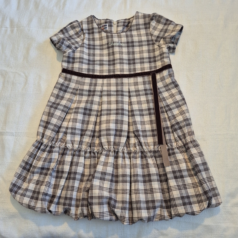 Royal Charles College girls size 120 or 6/7 flannel plaid fully lined dress GUC